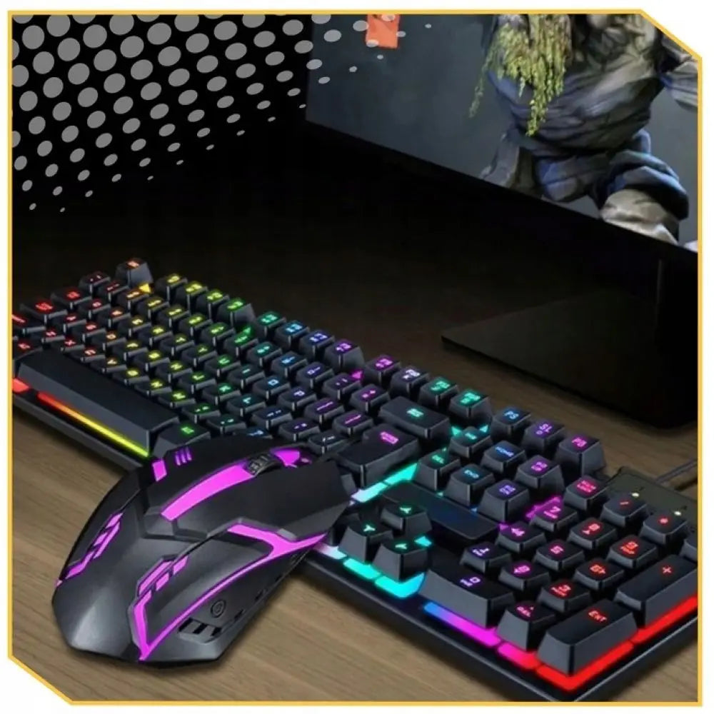 TF200 Zestaw Gamingowy Klawiatura Przewodowa + Mysz LED Podświetlenie RGB Anti-Ghosting