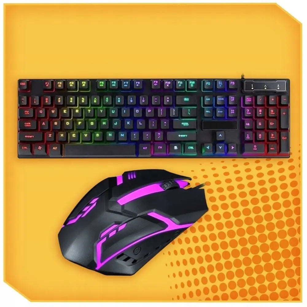 TF200 Zestaw Gamingowy Klawiatura Przewodowa + Mysz LED Podświetlenie RGB Anti-Ghosting