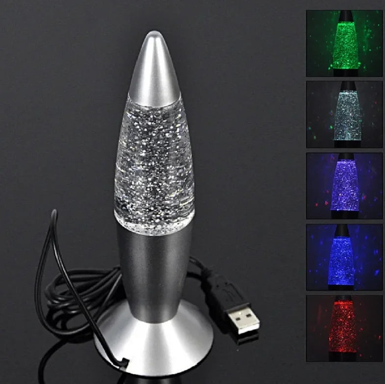 Lampka Rakieta LED RGB USB — Automatyczna Zmiana Kolorów, Lampka Nocna na Biurko Gaming