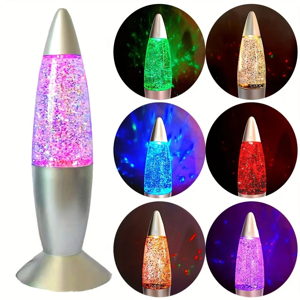 Lampka Rakieta LED RGB USB — Automatyczna Zmiana Kolorów, Lampka Nocna na Biurko Gaming