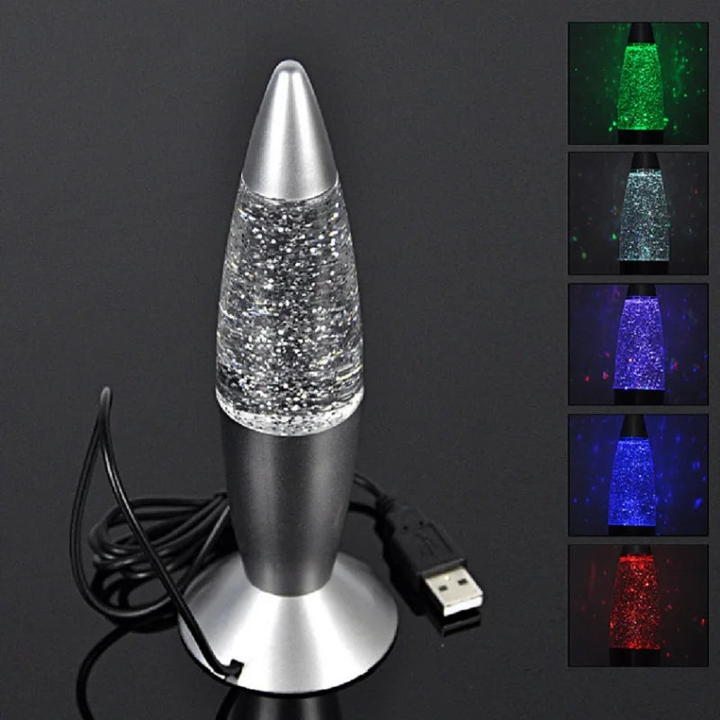 Lampka Rakieta LED RGB USB — Automatyczna Zmiana Kolorów, Lampka Nocna na Biurko Gaming