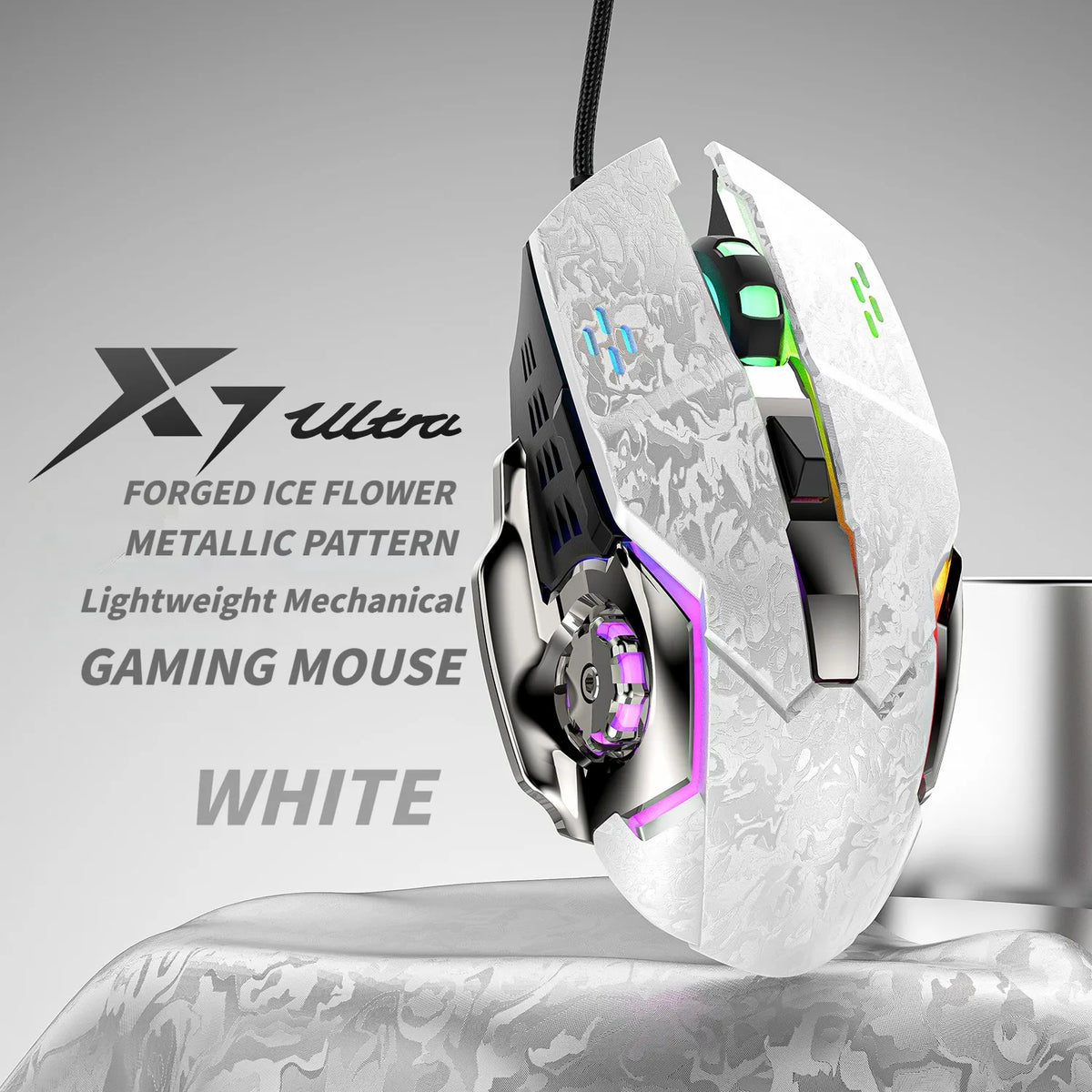 Vibe X7 – Przewodowa Mysz dla Graczy RGB 7200 DPI z Ergonomicznym Uchwytem