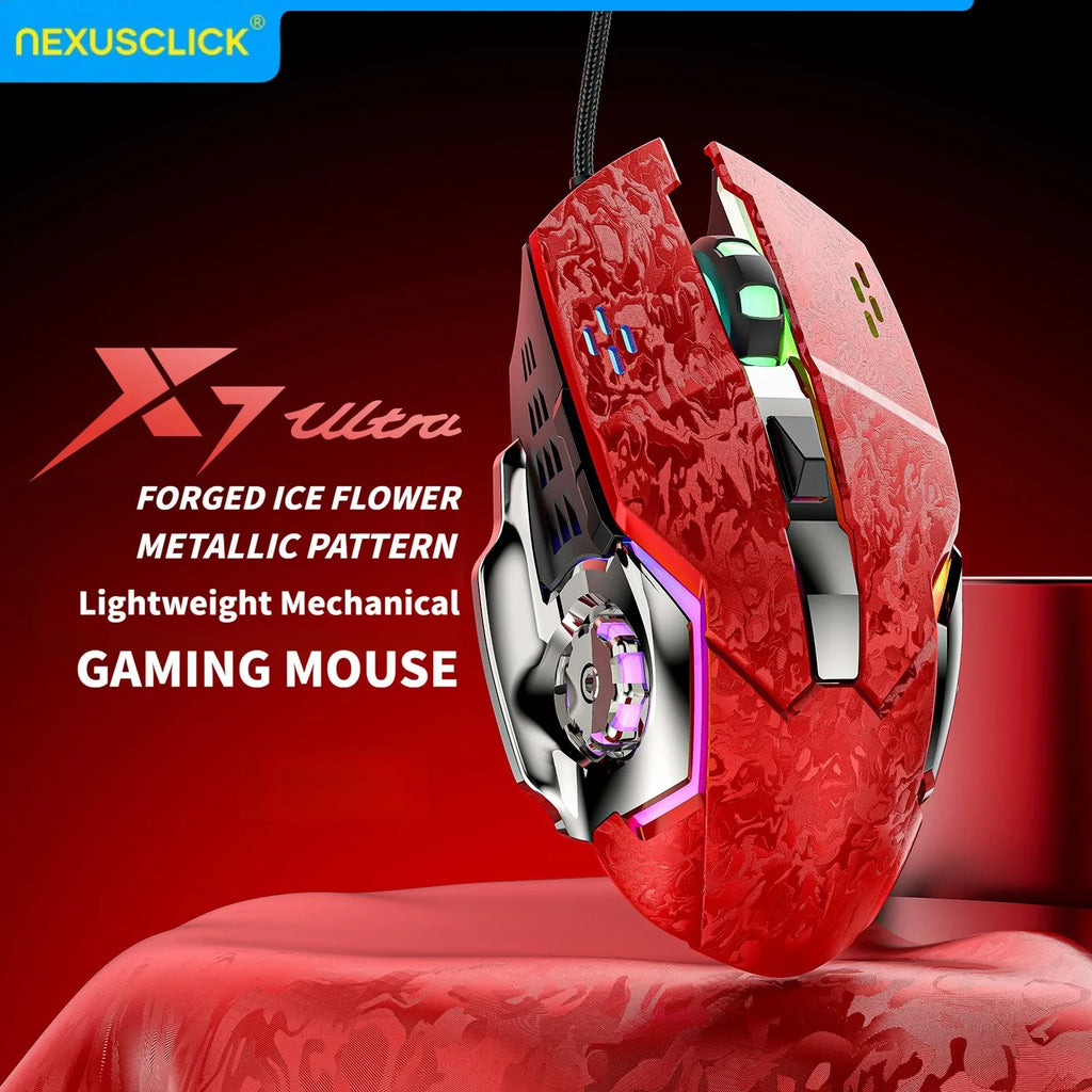 Vibe X7 – Przewodowa Mysz dla Graczy RGB 7200 DPI z Ergonomicznym Uchwytem