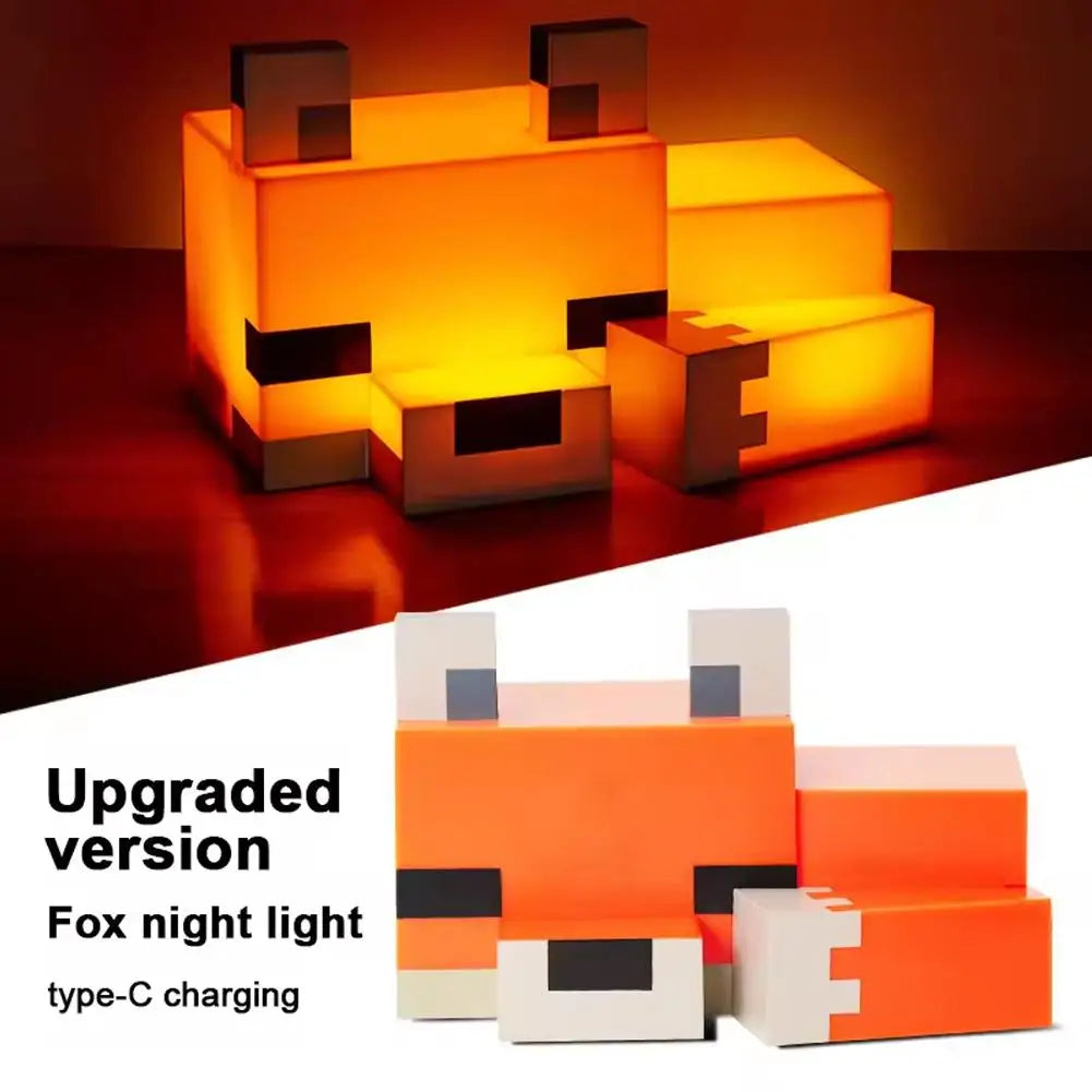 Lampka Nocna Lis LED USB — Dekoracja Gamingowa i Dziecięca, Miękkie Pomarańczowe Światło